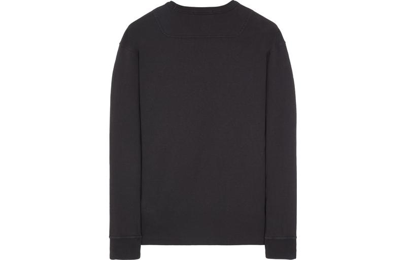 STONE ISLAND SS23 Black Ribbed Cuff Crewneck Long Sleeve T-Shirt Mens 781521244-V0029 圖 3