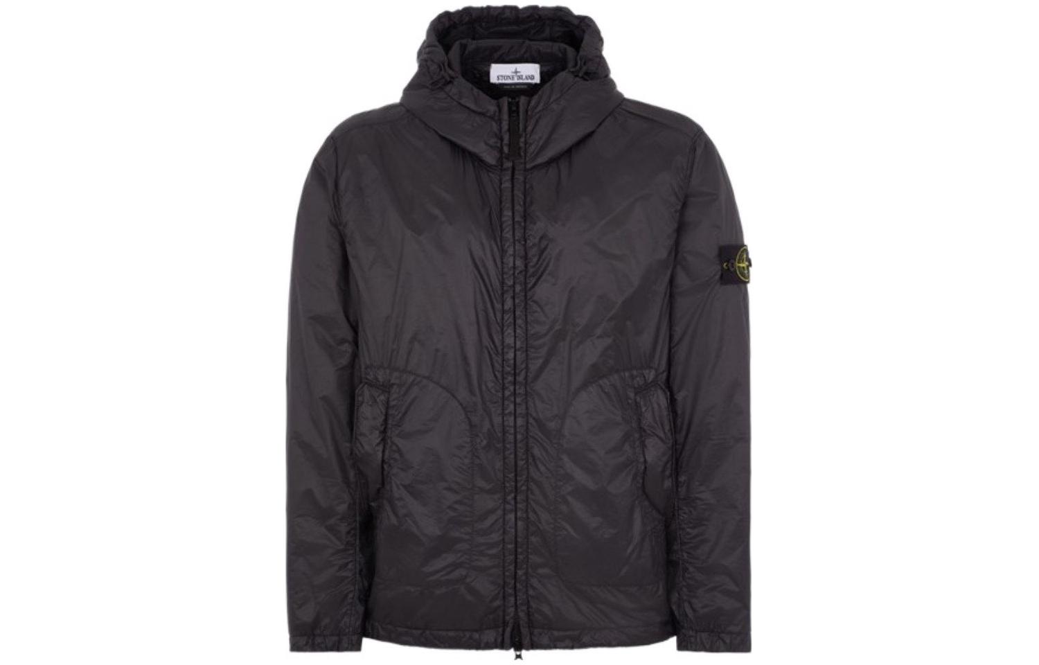 Stone Island SS23 Black Ripstop Nylon Hooded Jacket 781542025-V0029
