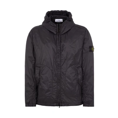 Stone Island SS23 Black Ripstop Nylon Hooded Jacket 781542025-V0029