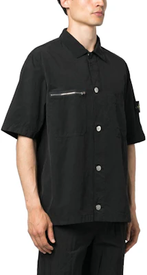 스톤아일랜드 SS23 블랙 로고 패치 반팔 셔츠 남성용 781511429-V0029 Details for 스톤아일랜드 SS23 블랙 로고 패치 반팔 셔츠 남성용 781511429-V0029