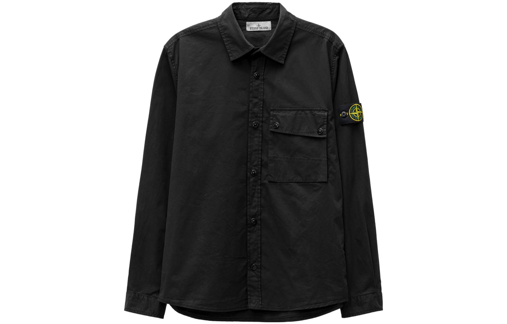 STONE ISLAND SS23 Black Single-Breasted Pocket Jacket  Long Sleeve 781511610-V0029
