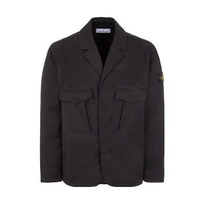 STONE ISLAND SS23 Black Solid Color Patch Blazer Jacket. 7815A0128-V0029