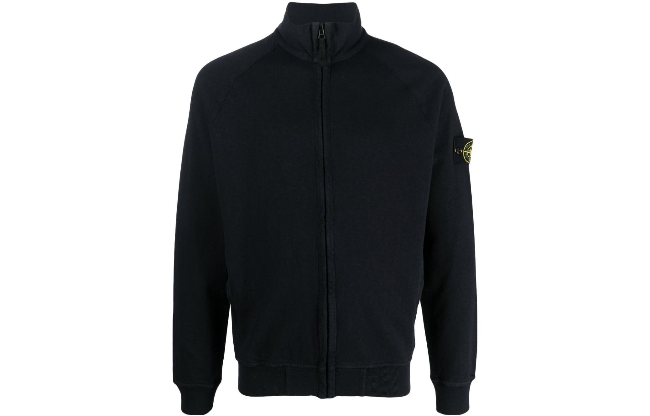 Stone Island SS23 Black Solid Color Zip-Up Jacket Casual Outerwear 781562460-V0020