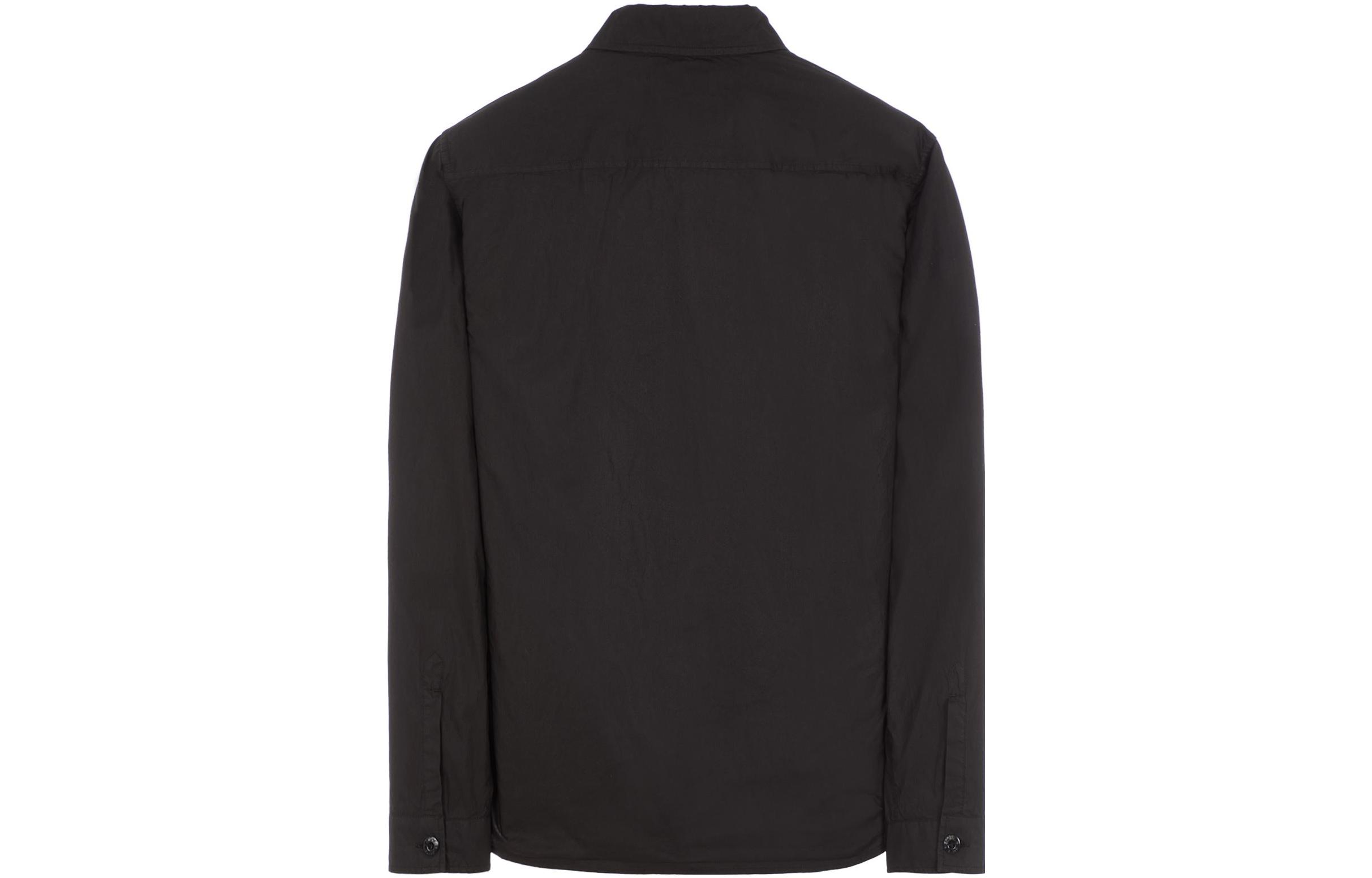 Lookbook STONE ISLAND SS23 Baju Hitam Lengan Panjang Lelaki Potongan Lurus. 781512205-V0029