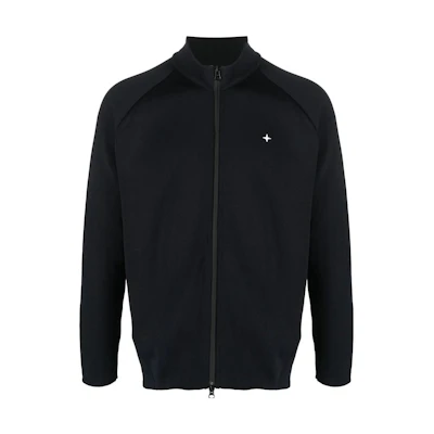Stone Island SS23 Black Zip-Up Stand Collar Sweatshirt Long Sleeve 7815548GA-V0029