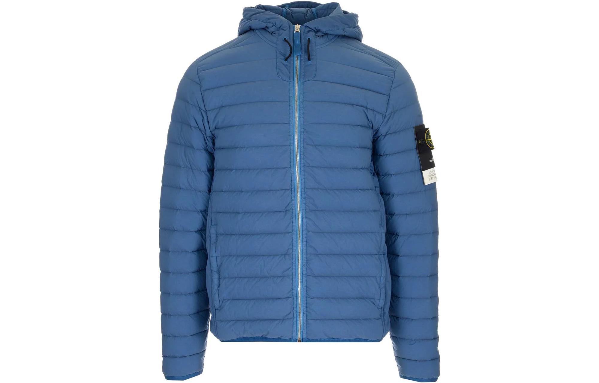 Stone Island SS23 Blue Badge Hooded Drawstring Jacket Long Sleeve 731541125-V0043
