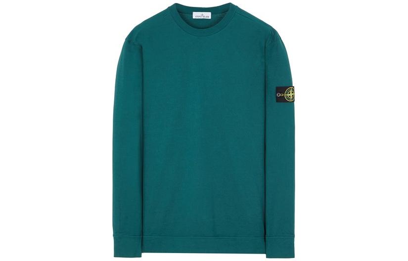 Stone Island SS23 Bottle Green Oversized Crewneck Sweatshirt 101563750-V0053