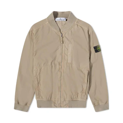 STONE ISLAND SS23 Brown Solid Logo Patch Zip Jacket 781542629-V0092