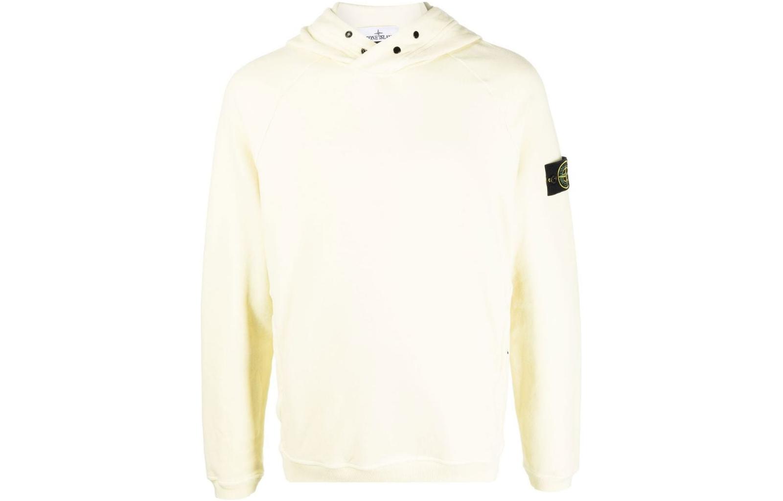 Stone Island SS23 Classic Logo Hoodie White Long-Sleeve Pullover 771561051-V0035