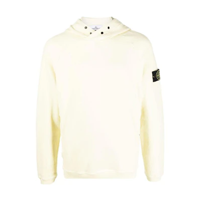 Stone Island SS23 Classic Logo Hoodie White Long-Sleeve Pullover 771561051-V0035