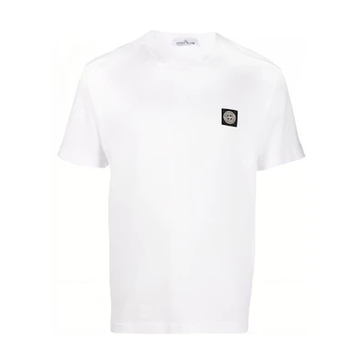 STONE ISLAND SS23 Cleanfit White Logo Patch Crewneck T-Shirt . 101524113-A0001