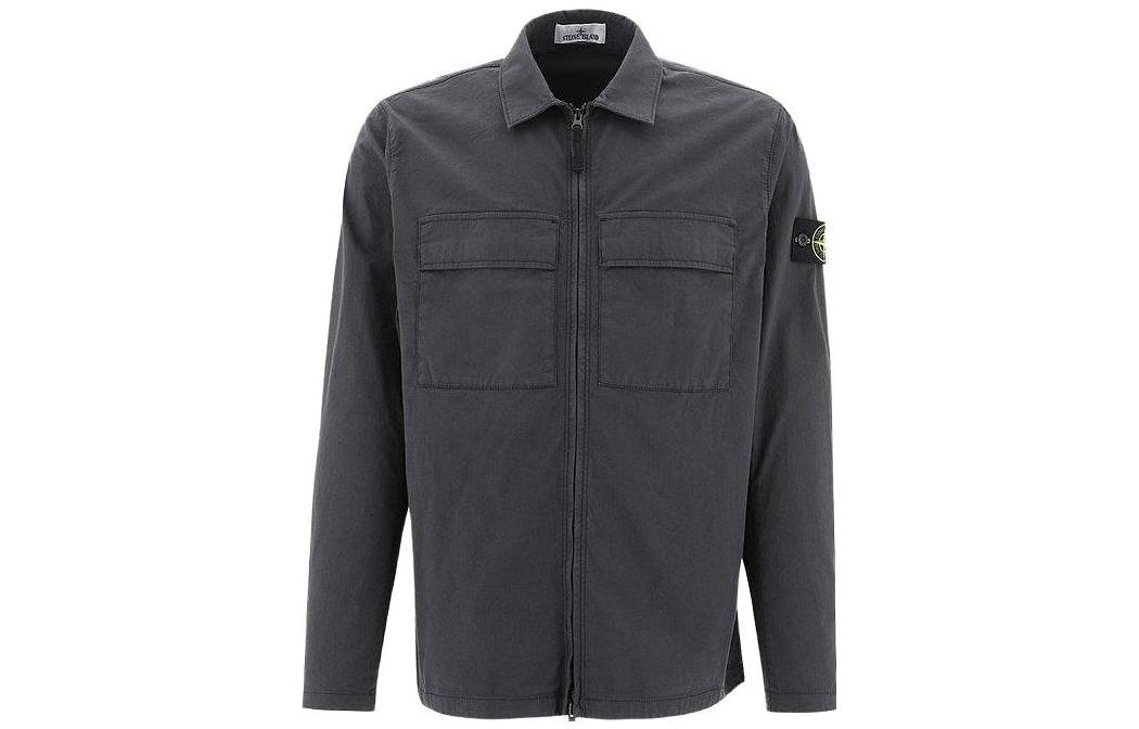 STONE ISLAND SS23 Coach Jacket Dual Pockets Unisex - Charcoal Gray 781510210-V0065