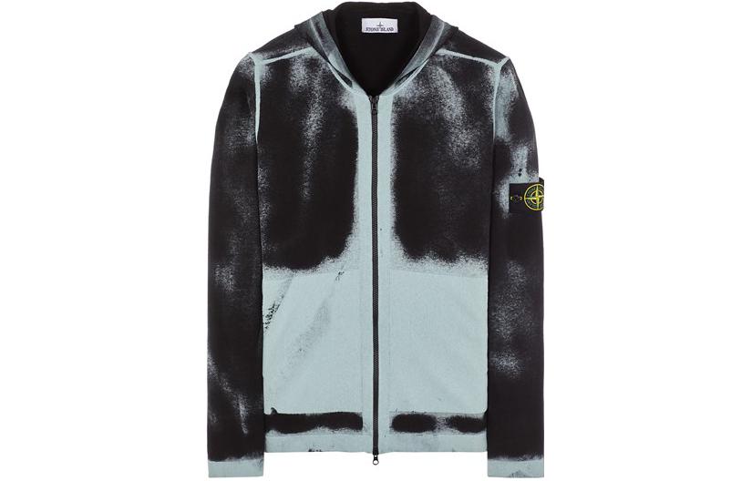 Stone Island SS23 Color-Block Zip Hoodie Men’s Blue Black 7815545691-V0041