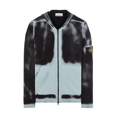 Stone Island SS23 Color-Block Zip Hoodie Men’s Blue Black 7815545691-V0041