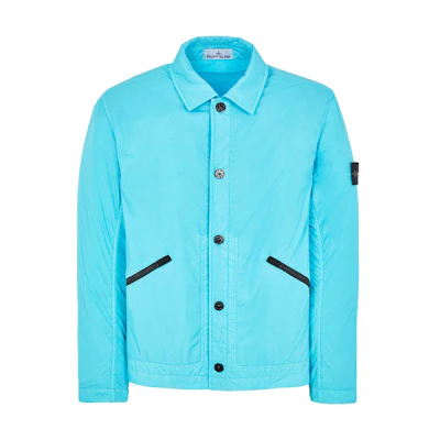 STONE ISLAND SS23 Colorblock Pocket Logo Jacket Turquoise - 781542522-V0042