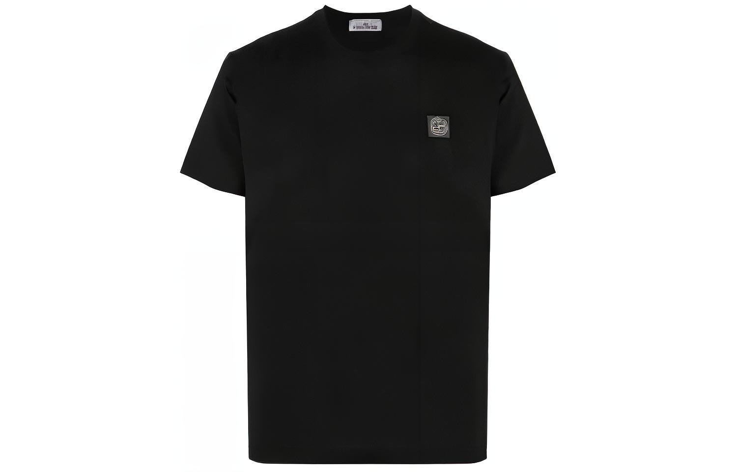 STONE ISLAND SS23 Compass Logo Black Crewneck T-Shirt 791523757-A0029