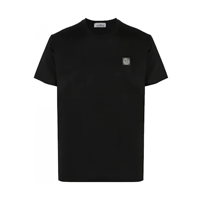 STONE ISLAND SS23 Compass Logo Black Crewneck T-Shirt 791523757-A0029