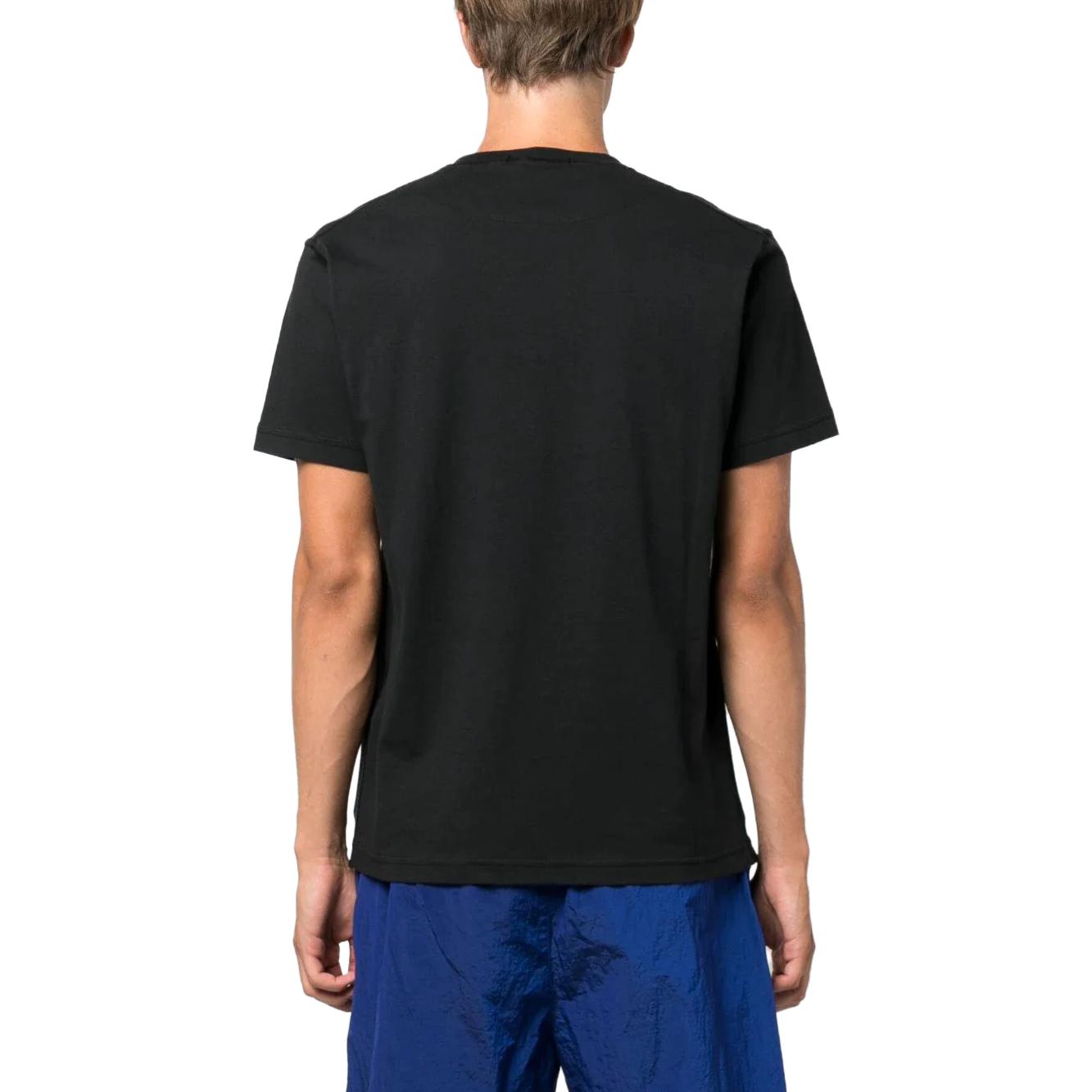 Shop 스톤 아일랜드 SS23 컴퍼스 로고 블랙 크루넥 티셔츠 791523757-A0029