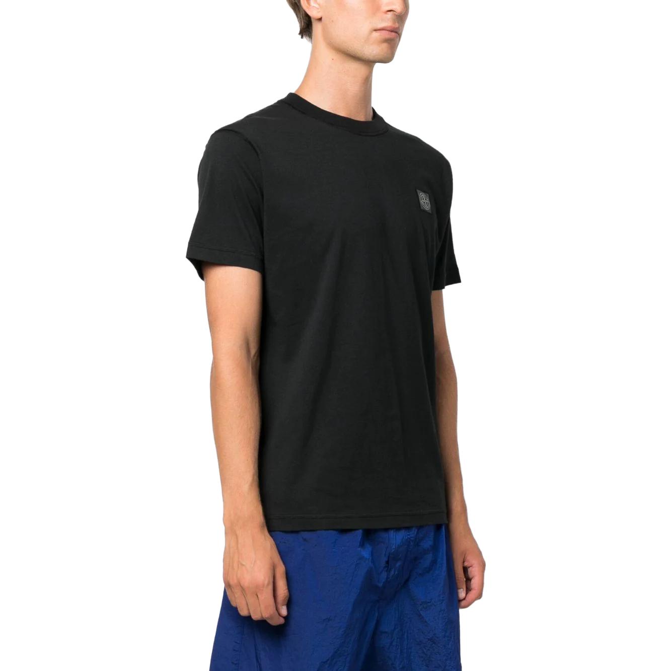 Purchase 스톤 아일랜드 SS23 컴퍼스 로고 블랙 크루넥 티셔츠 791523757-A0029