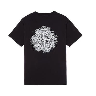 STONE ISLAND SS23 Compass Logo Graphic T-Shirt Black Short Sleeve Tee 78152NS89-V0029