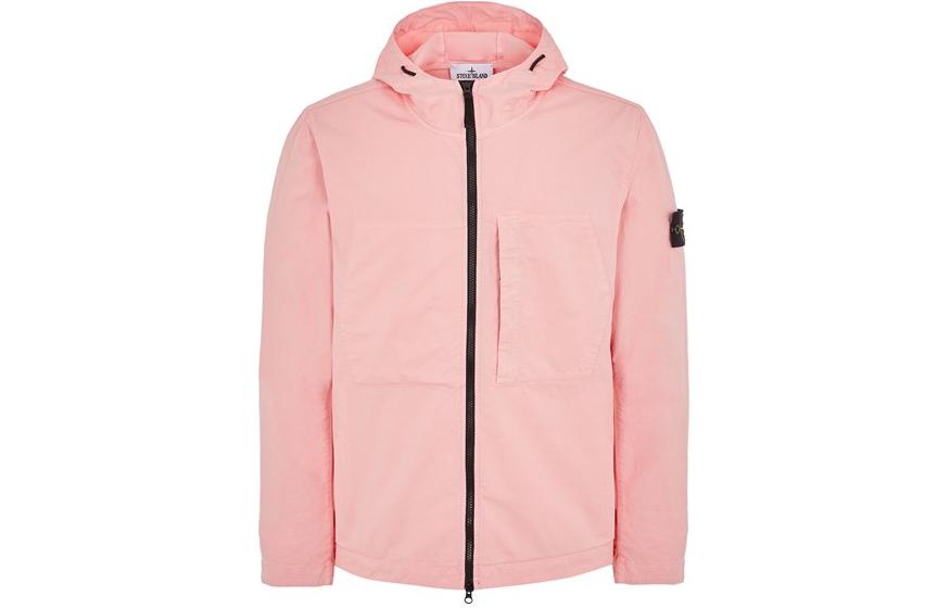 Stone Island SS23 Compass Logo Lightweight Hooded Jacket Pink 781543310-V0080