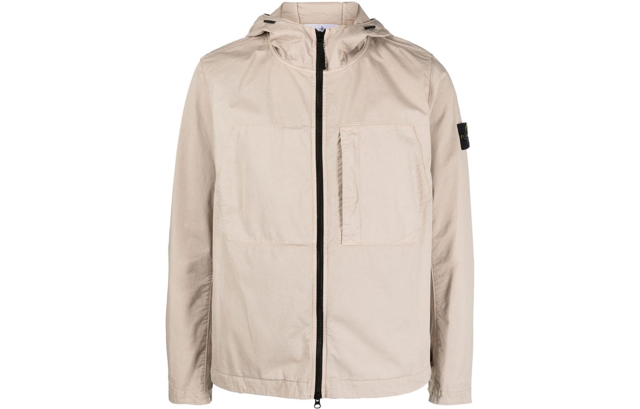 Stone Island SS23 Compass Logo Lightweight Hooded Jacket Beige Men 781543310-V0092