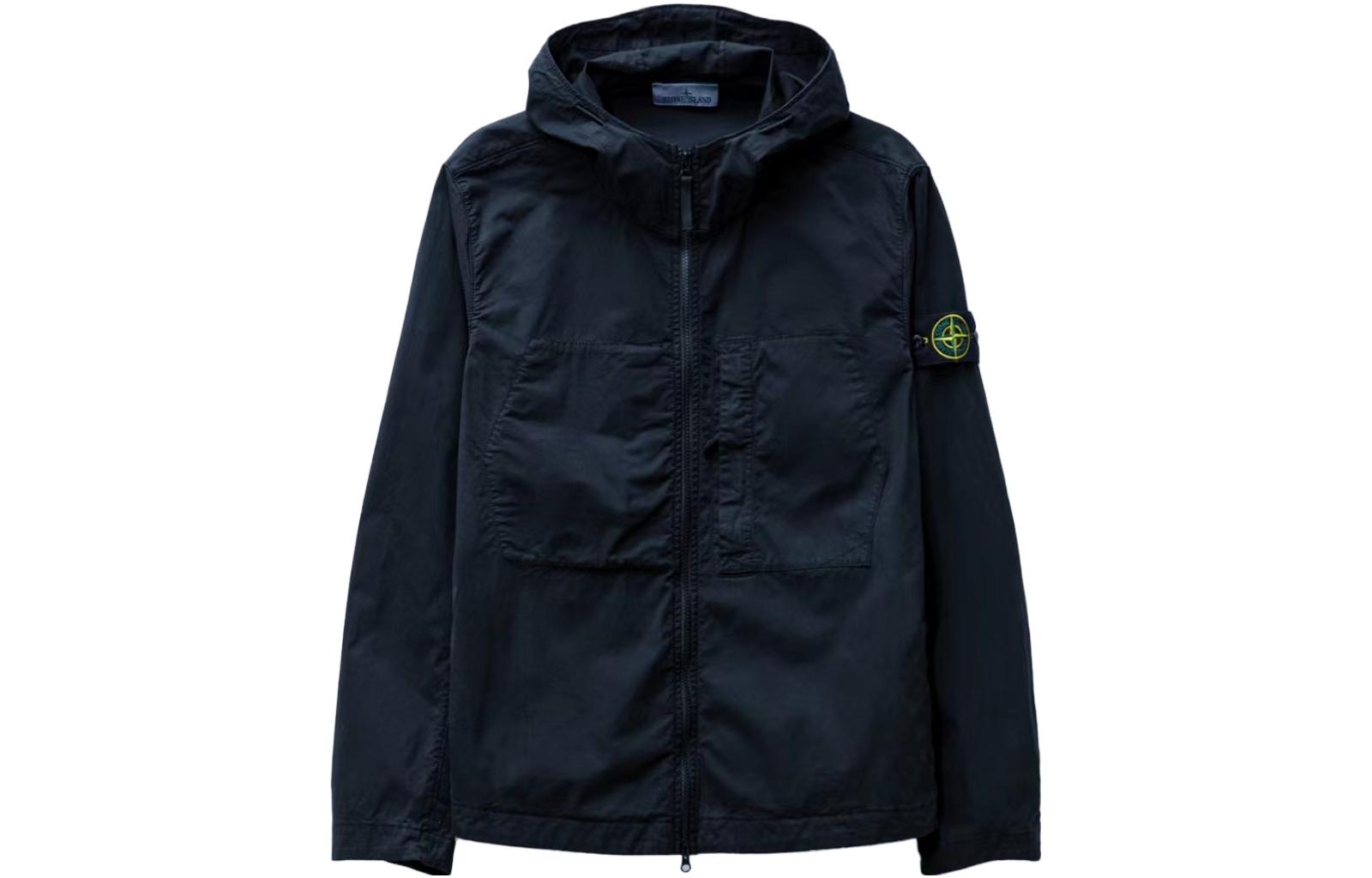 Stone Island SS23 Compass Logo Lightweight Hooded Jacket Blue - 781543310-V0020