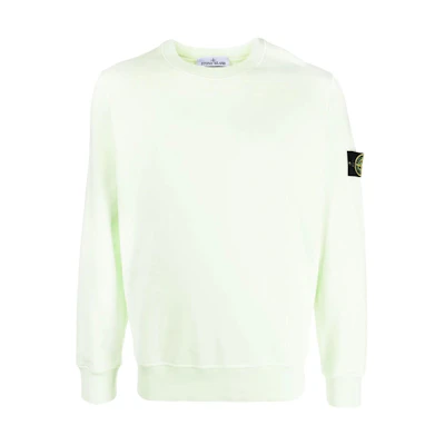 STONE ISLAND SS23 Compass Patch Crewneck Long Sleeve Sweatshirt Men Light Green 101563051-V0052