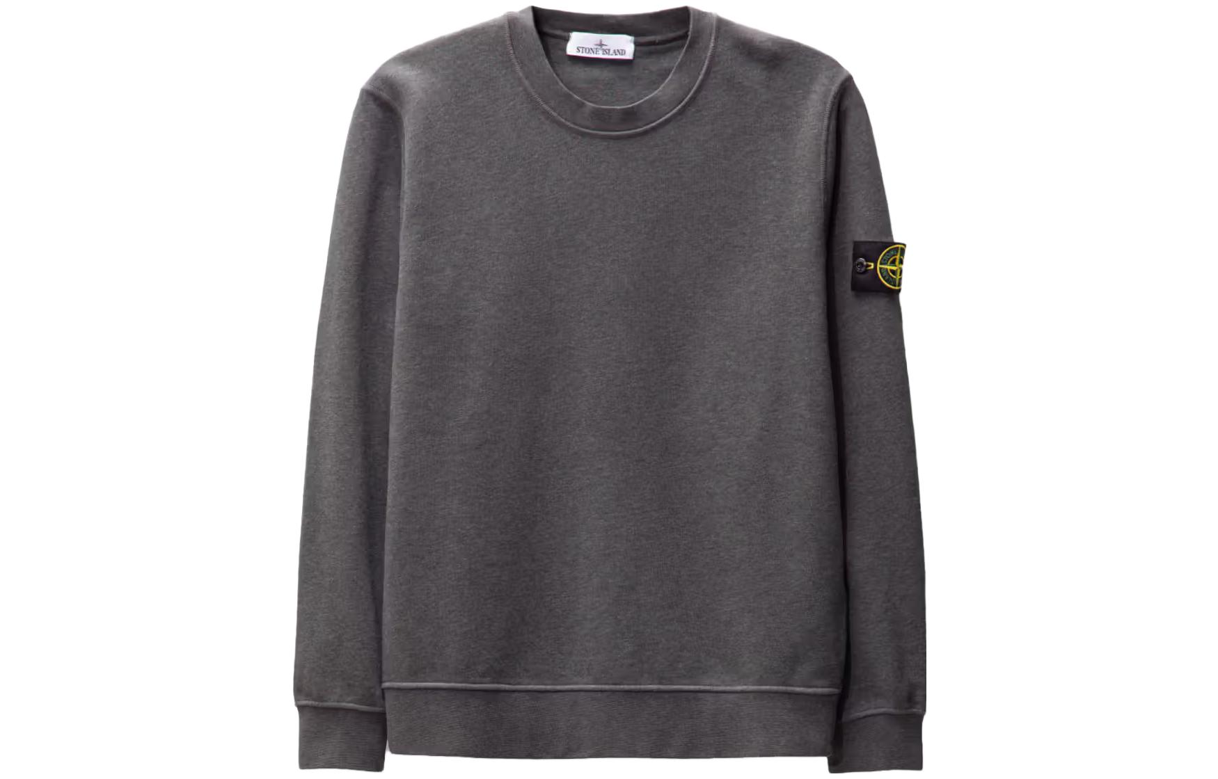 Stone Island SS23 Compass Patch Crewneck Sweatshirt Men’s Dark Gray 101563051-V0M67