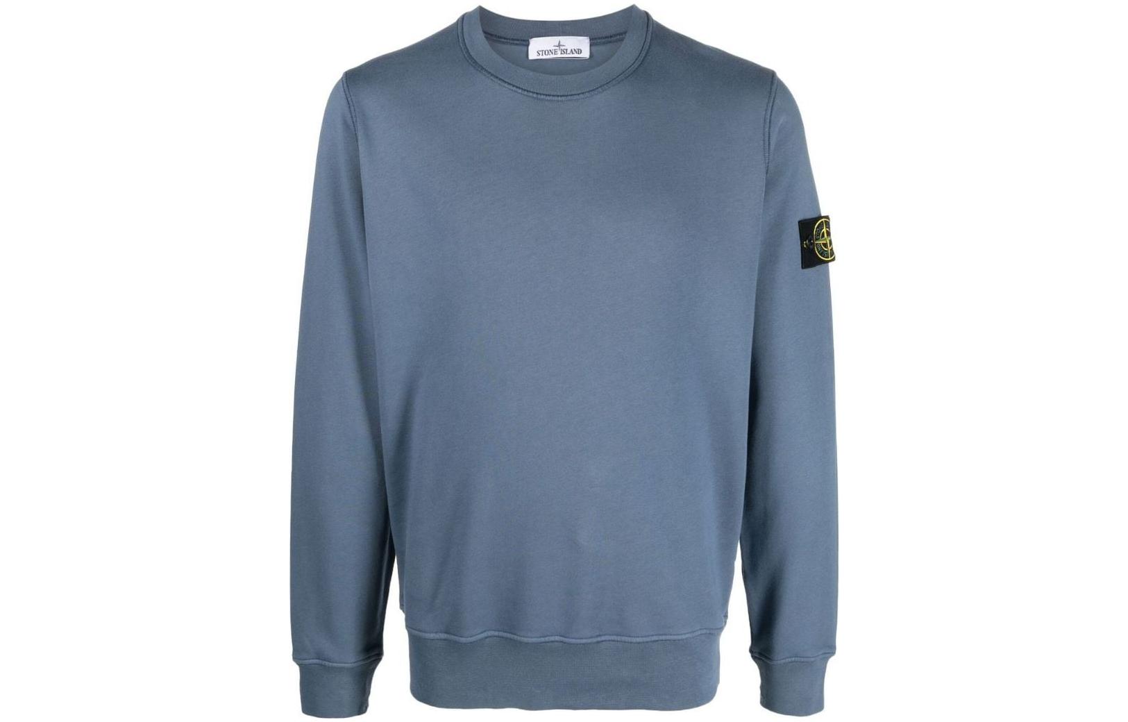 Stone Island SS23 Compass Patch Crewneck Sweatshirt Men’s Pastel Blue 101563051-V0024