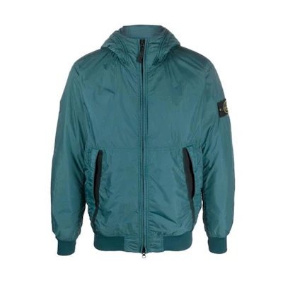 Stone Island SS23 Compass Patch Hoodie Jacket Green Men 791540823-V0057