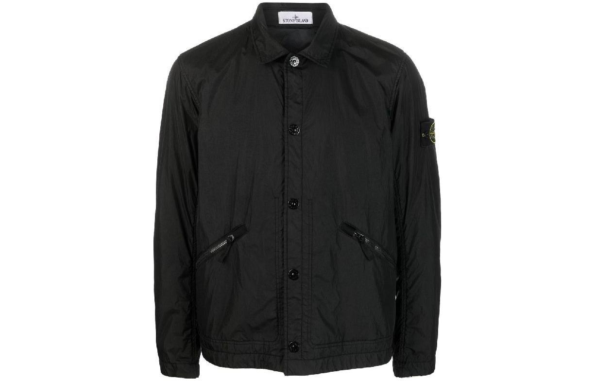 STONE ISLAND SS23 Contrast Pocket Logo Jacket Black  Outerwear 781542522-V0029
