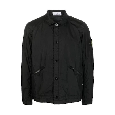 STONE ISLAND SS23 Contrast Pocket Logo Jacket Black Outerwear 781542522-V0029