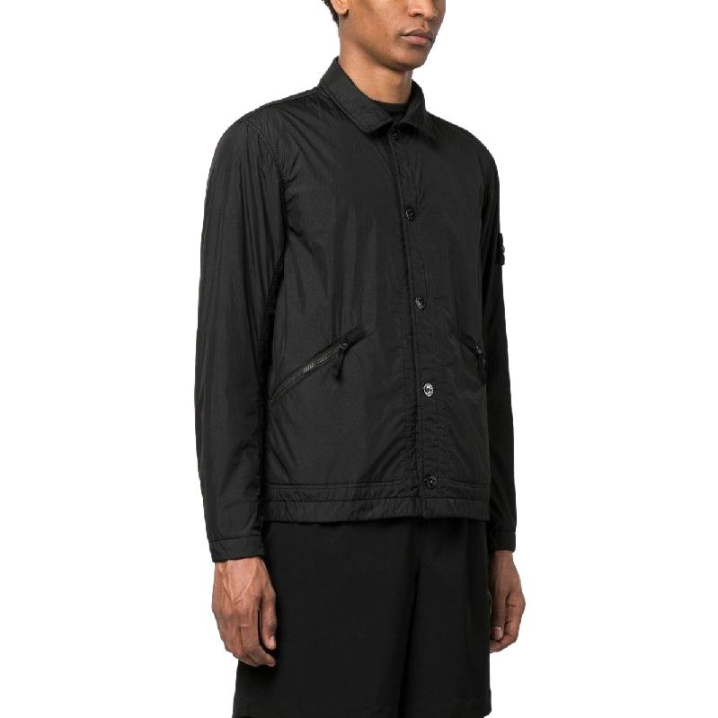 STONE ISLAND SS23 Contrast Pocket Logo Jacket Black  Outerwear 781542522-V0029 圖 4