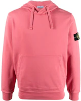 Stone Island SS23 Coral Pink Pullover Hoodie with Logo Patch and Drawstring 101564151-V0087 Stone Island SS23 Coral Pink Pullover Hoodie with Logo Patch and Drawstring 101564151-V0087