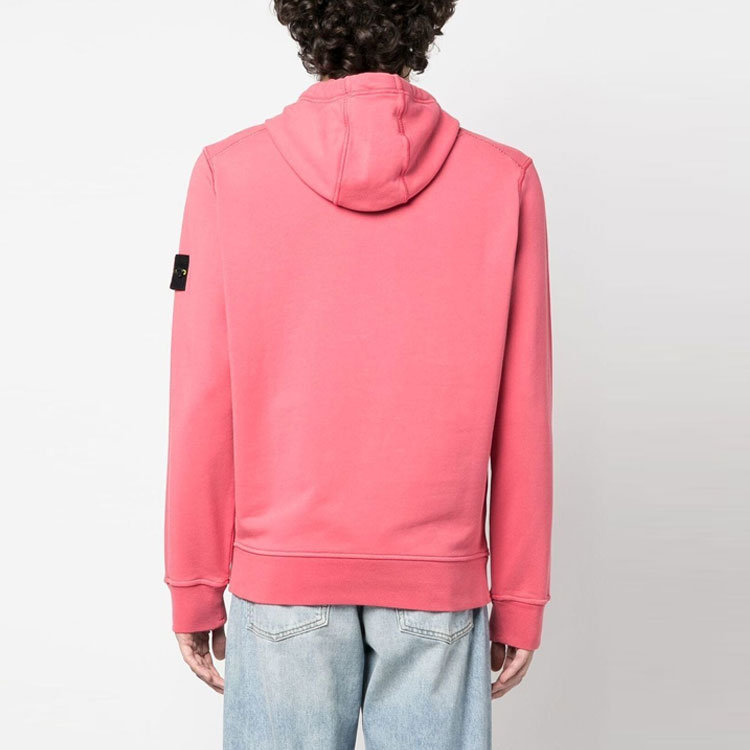 Stone Island SS23 Coral Pink Pullover Hoodie with Logo Patch and Drawstring 101564151-V0087 圖 4