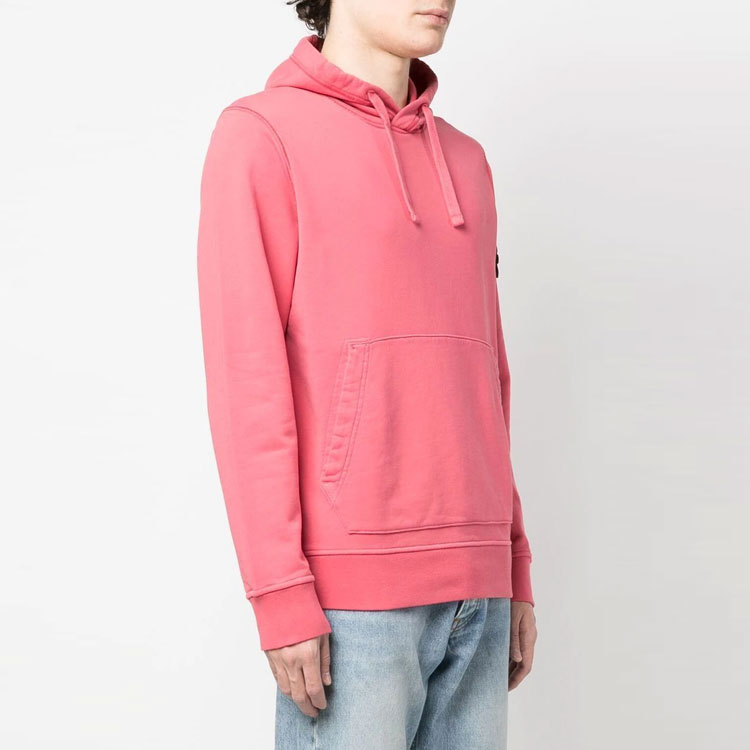 Stone Island SS23 Coral Pink Pullover Hoodie with Logo Patch and Drawstring 101564151-V0087 圖 5