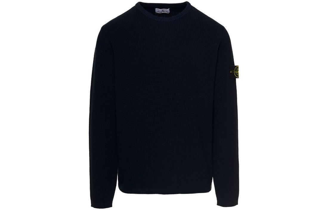 STONE ISLAND SS23 Crewneck Pullover Knit Sweater Navy Blue 7815507D8-V0020