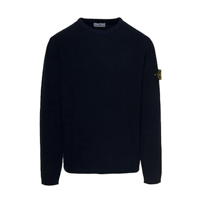 STONE ISLAND SS23 Crewneck Pullover Knit Sweater Navy Blue 7815507D8-V0020