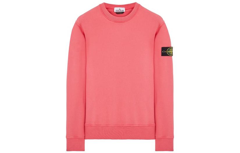 Stone Island SS23 Cyclamen Logo Patch Crewneck Long Sleeve Sweatshirt Men 771563051-V0080