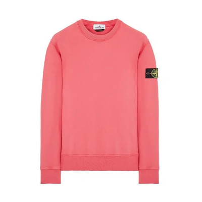 Stone Island SS23 Cyclamen Logo Patch Crewneck Long Sleeve Sweatshirt Men 771563051-V0080