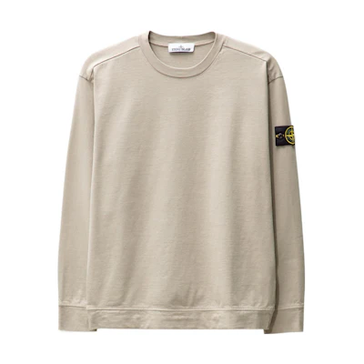 Stone Island SS23 Dove Grey Crewneck Sweatshirt with Logo Patch for Men 101563750-V0092