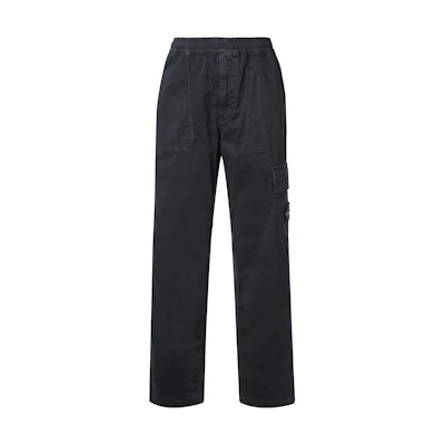 STONE ISLAND SS23 Elastic Waist Washed Cargo Pants Unisex Black. 781532304-V0129