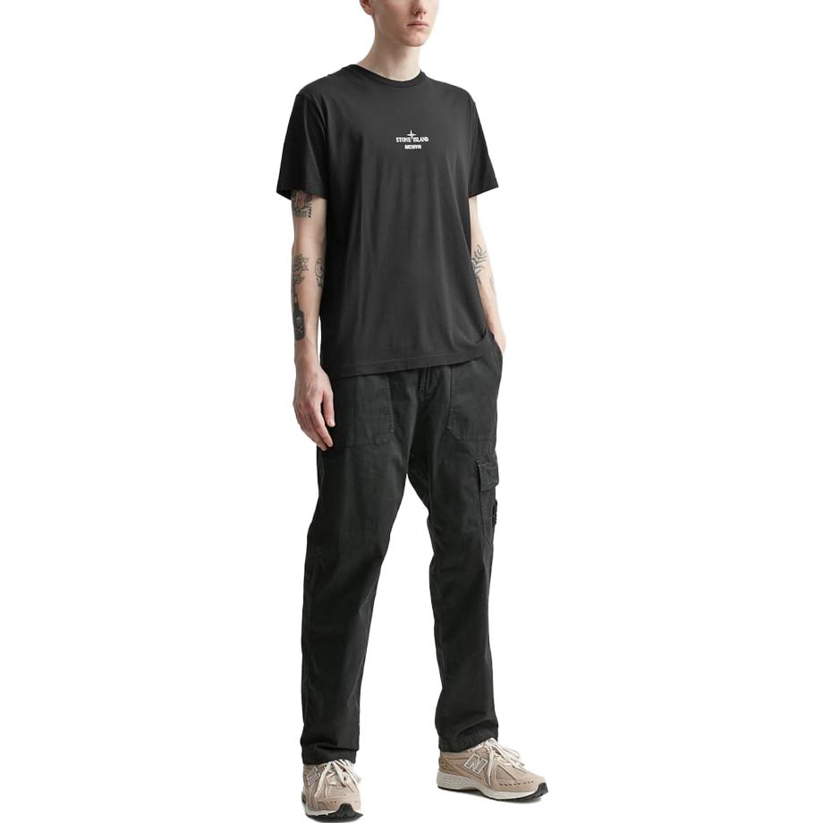 STONE ISLAND SS23 Elastic Waist Washed Cargo Pants Unisex Black. 781532304-V0129 圖 4