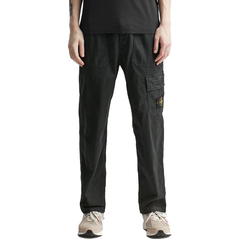STONE ISLAND SS23 Elastic Waist Washed Cargo Pants Unisex Black. 781532304-V0129 圖 5