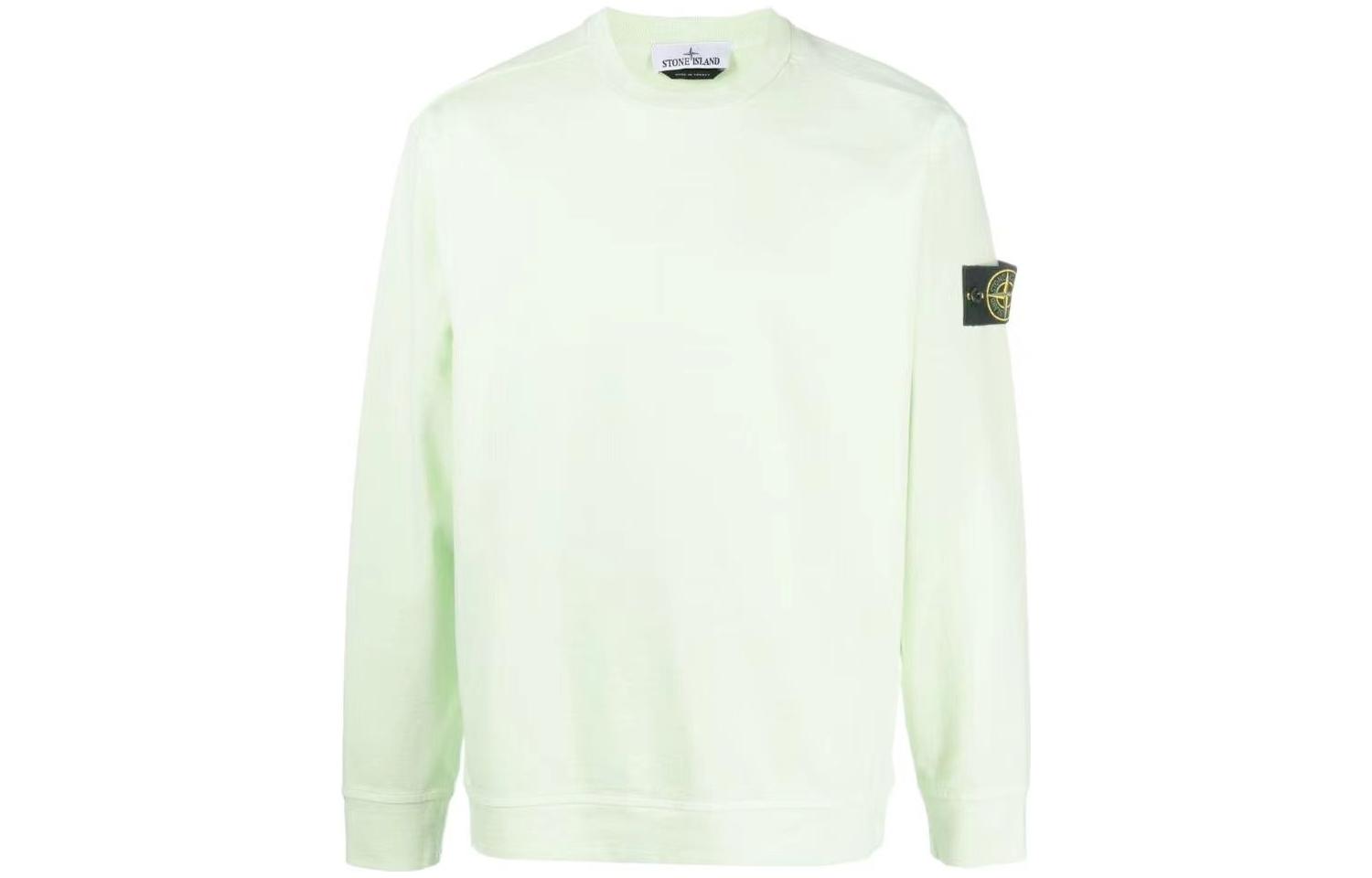 Stone Island SS23 Embroidered Logo Crewneck Sweatshirt Light Green 101563750-V0052
