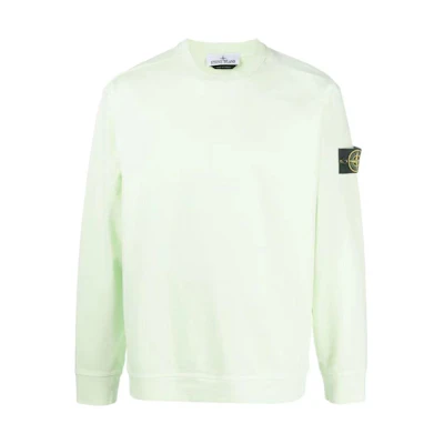 Stone Island SS23 Embroidered Logo Crewneck Sweatshirt Light Green 101563750-V0052
