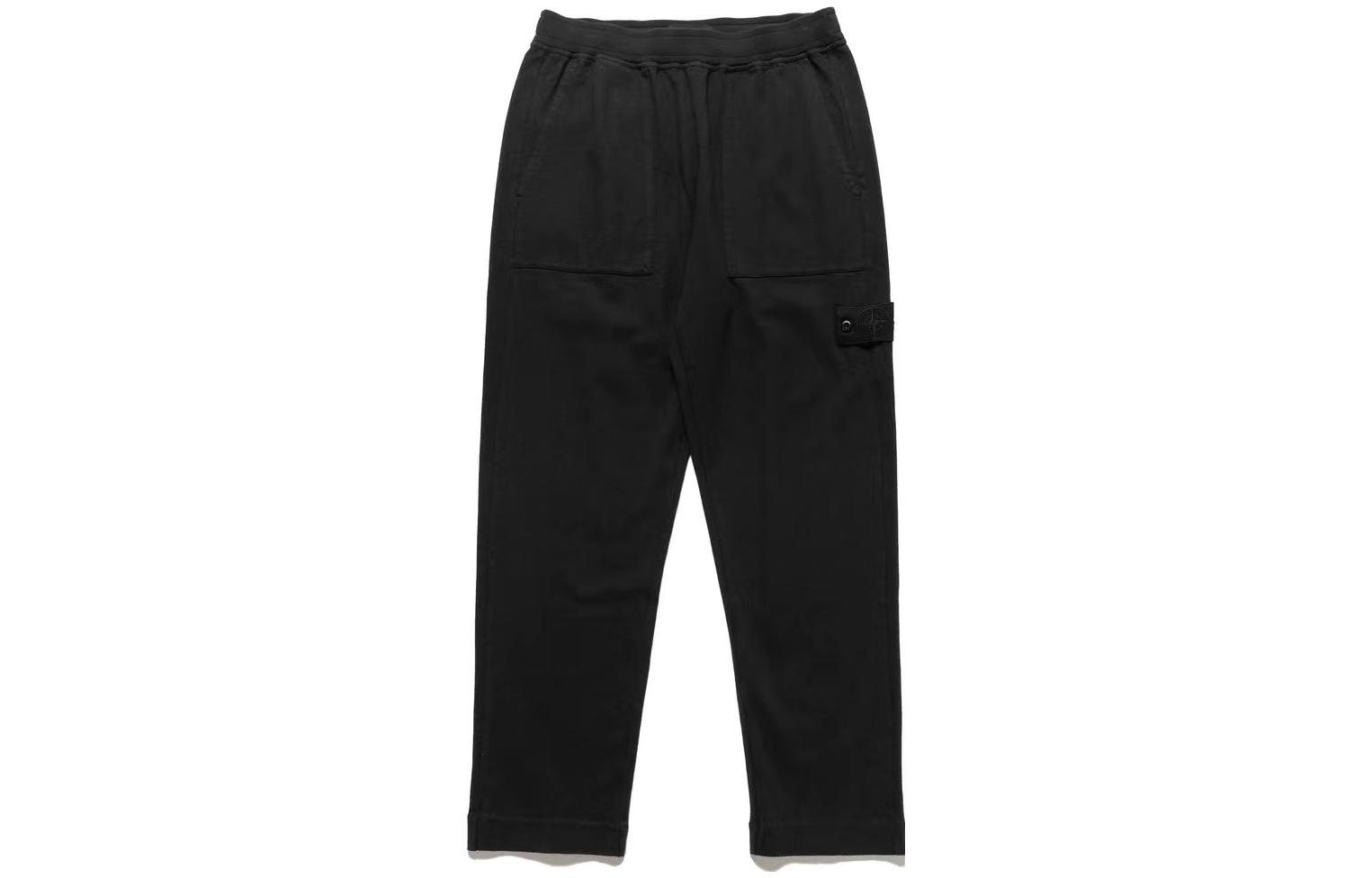 STONE ISLAND SS23 Ghost Pieces Black Logo Knit Jogger Pants Men. 7815602F3-V0029