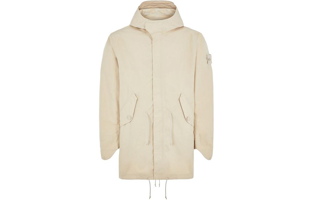 Stone Island SS23 Ghost Pieces Khaki Zipper Hooded Fishtail Parka  Jacket 7815704F1-V0090
