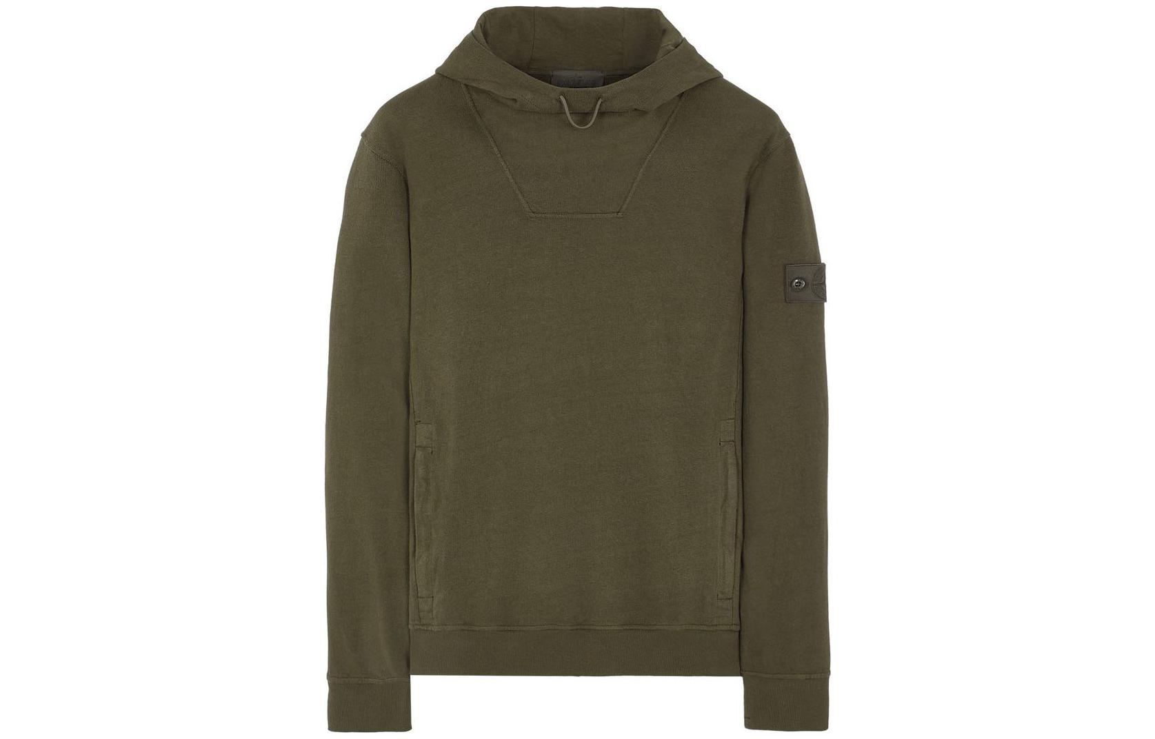 Stone Island SS23 Ghost Pieces Pullover Hoodie Military Green Mens 7815612F3-V0054
